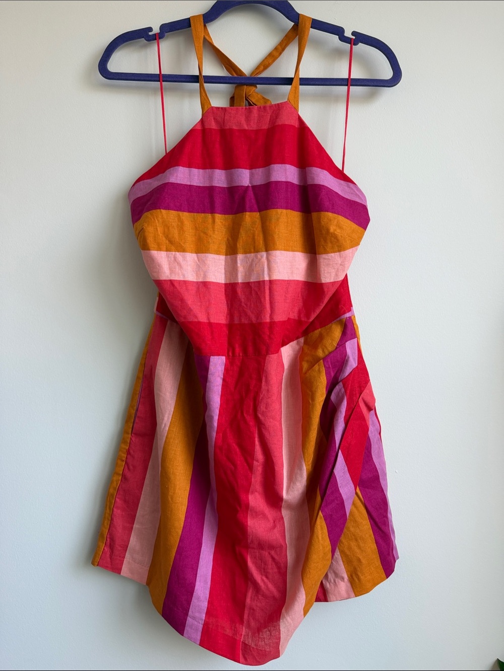 Express Multicolor Striped Halter Dress